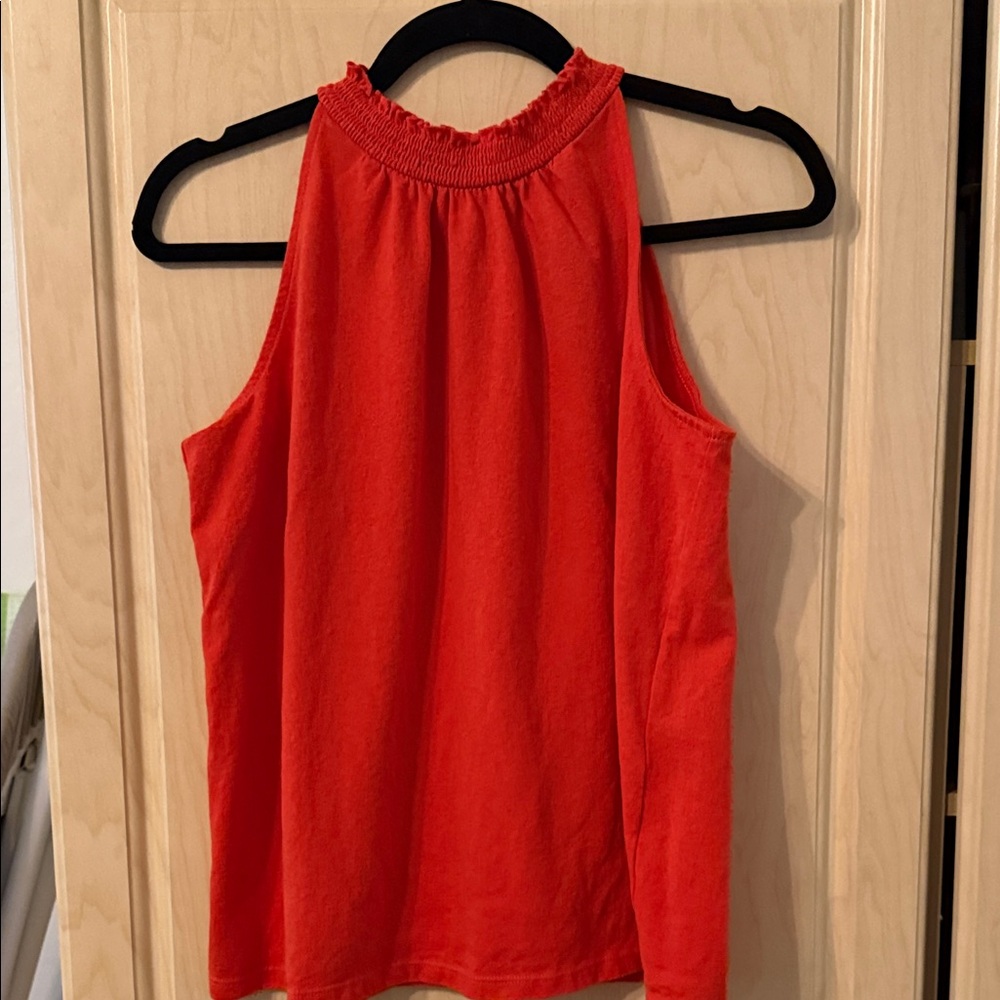 LOFT Red High-Neck Tank Top